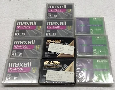 10 Assorted Data Cartridge Tapes Maxell HP 1.3/2/8 Gigs - Image 1 of 4