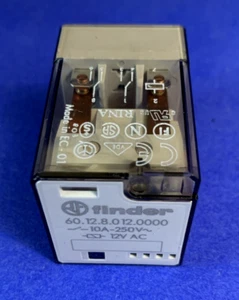 Box Of 10 Finder 60.12.8.012.0000 General Purpose Relay 10A 250V 12V AC New - Picture 1 of 3