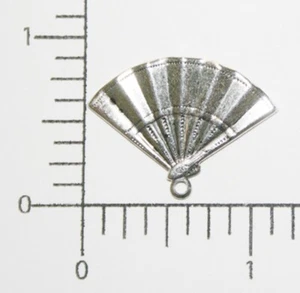 20694        3 Pc. Matte Silver Oxidized Victorian Pleated Fan Charm Finding - Picture 1 of 1