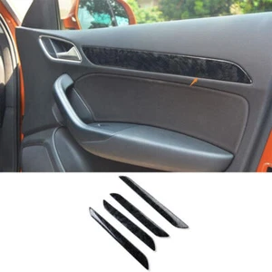 Fit For Audi Q3 2013-2017 2018 Black Wood Grain Inner Door Panel Cover Trim 4PCS - Picture 1 of 9