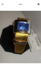 ROBERTO CAVALLI "MOLLA" GOLD LEDER UHR NEU 335€ - Bild 1 von 4