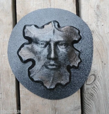 Leaf mold Cement plaster clay resin leaf face plastic mould 6" x 5" x  1/3” - Image 1 of 3