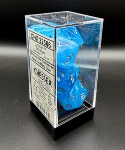 Chessex Dice 22566 Luminary Sky / silver Mega-Hedral 7 Die Set GITD - Picture 1 of 5