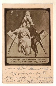 1909 PC: I Dearly Love a Mason Because a Mason's “On The Square” - Picture 1 of 2