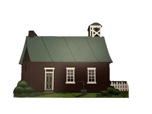 Shelia’s Collectible Amish Schoolhouse 1997 AMS10 Hand Painted Wood Shelf Sitter - Picture 1 of 2