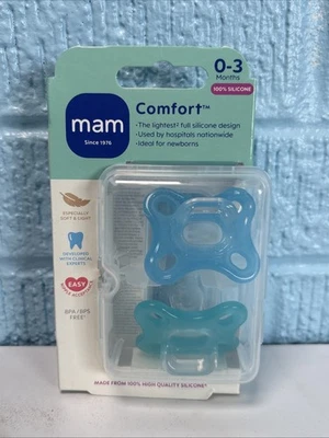 MAM Comfort Bebé Bebé Binky Chupete Soothie 2pk Unisex 0+ Meses NUEVO Foto 1 de 4