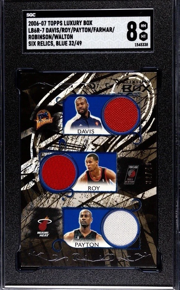 2006-07 Topps Luxury Box NBA #LB6R-7, 6 Relics SP Blue /49 SGC 8 Bill Walton HOF - Image 1 of 2