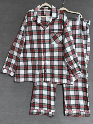 Wondershop Set Mens 4XL Red Green Plaid Flannel Holiday Christmas Family Pajamas - Image 1 of 4