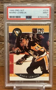 1990 PRO SET MARIO LEMIEUX #236 NHL HOCKEY CARD PENGUINS HOF PSA 9 MINT - Picture 1 of 10