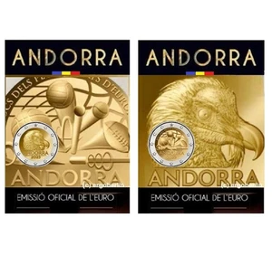 2 x 2 Euros Moneda Especial Conmemorativa Andorra 2025 Buitre Barbudo / Juegos Pequeños Estados - Imagen 1 de 1