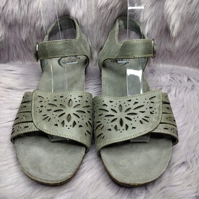 Abeo Bio System Leather Piper Sandals Women's Size 9 Grey Neutral Footbed - Image 1 of 4