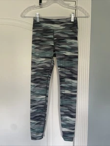 Athleta Girl Green/Grey Patterned Leggings Medium 8-10 - Picture 1 of 5