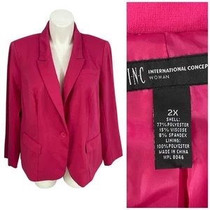 Blazer INC Mujer 2x Rosa Chaqueta Officecore Corpcore Carrera Sala de Juntas Barbie - Imagen 1 de 16