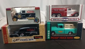Lot of 4 True Value Die Cast Metal Truck Coin Bank Diamond T 1955 Pickup Model A - Picture 1 of 6