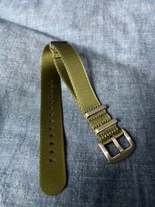 WISCASSET WATCH STRAPS Silky Sturdy Seatbelt One-Piece Military Watch Strap - Picture 1 of 29
