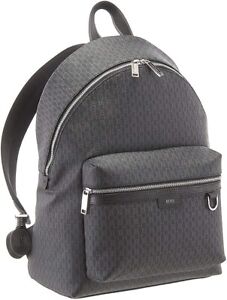 New Hugo BOSS black leather back pack rucksack travel laptop case business bag