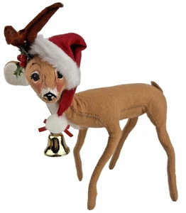 Muñeca Annalee Mobilitee 1993 posable 8” reno Santa sombrero Navidad - Imagen 1 de 8