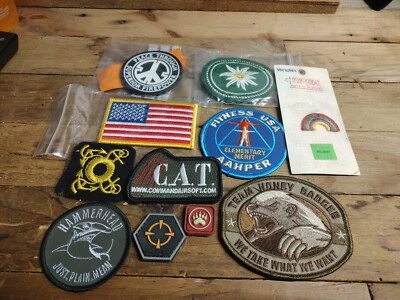 Vintage Lot of 11 Souvenir Jacket Vest Patches Mix Sew Hook N Loop USA 1970/80's - Image 1 of 4