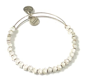 Alex & Ani Bangle Bracelet Snowflake Beaded - 7 in Length - Picture 1 of 8