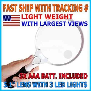 25X Magnifying Glass Handheld Magnifier 3 LED Light Reading Lens Jewelry Loupe - Picture 1 of 12