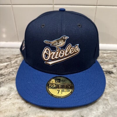 New Era 59fifty Baltimore Orioles Navy The Blues 50 Year Anniversary Sz 7 3/4 - Image 1 of 4