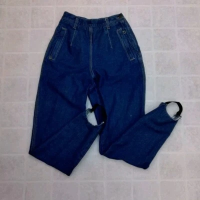 Pantalones de mezclilla LizWear para mujer 8 azules cintura alta cremallera lateral estribo bolsillos con cremallera hechos en EE. UU. De colección Foto 1 de 4