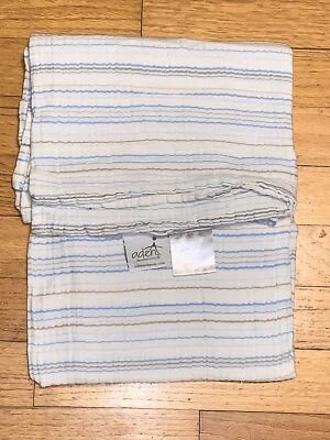 Manta/Lovey bebé muselina a rayas azul gris aden + anais Foto 1 de 4