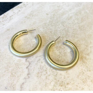 Gold Metal Hoops - Picture 1 of 2