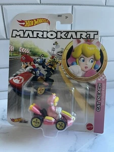 NEW Mattel GRN13 Hot Wheels 1:64 Mario Kart CAT PEACH Standard Kart DieCast Car - Picture 1 of 2
