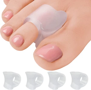 Gel Toe Separators for Overlapping Toes, 4 PCS Bunion Big Toe Straighteners, Thu - Picture 1 of 12