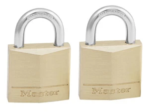 Master Lock Solid Brass 30mm Padlock 4-Pin - Keyed Alike x 2 MLK130T - Picture 1 of 1