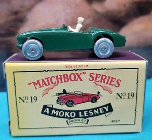 MatchBox A Moko Lesney # 19 Original Box Collectible Repro Green MG Sports Car - Picture 1 of 10