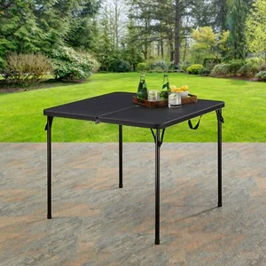 34" Foldable Square Resin Card Table, Indoor Outdoor Multi-Use, Durable Plastic - Picture 1 of 5