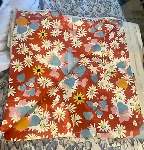 Vtg Cohama Poly Cotton ? Fabric Mod Hippie Flower “Strawberry Fields” 240x48” - Picture 1 of 7