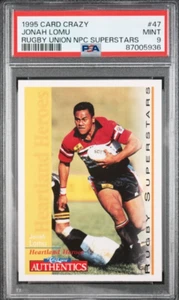 Tarjeta de novato 1995 Crazy Authentics #47 Jonah Lomu RC PSA 9 como nueva POP 5 GOAT - Imagen 1 de 2