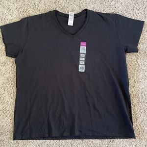 G500VL Gildan Ladies' Heavy Cotton Preshrunk 5.3 oz V-Neck T-Shirt Black 3XL NWT - Picture 1 of 5