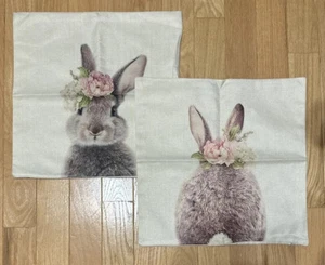 VINTAGE Bunny Rabbit 17" PILLOWS Two - Picture 1 of 1