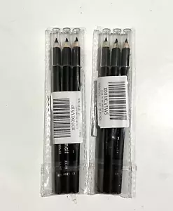 6 Pack - Classic Black Eyeliners Pencils - Waterproof - EL05 - Picture 1 of 6