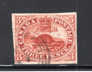 Canadá 1852. UNI/SC#4. SG#.  Usado, en muy buen estado. Imperf - Imagen 1 de 2