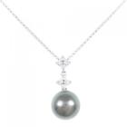 Authentic TASAKI Black Pearl Necklace 10.9mm  #260-006-855-5948