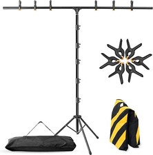 Adjustable Background Crossbar Kit Support Stand Photography Backdrop 8x5.3ft