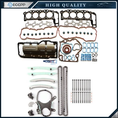 Conjunto de parafusos de junta de cabeça e kit de corrente de distribuição para 2004 2007 Dodge Ram 1500 4.7L - Imagem 1 de 4