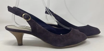 Clarks Cushion Soft size 5 (38) D aubergine purple suede slingback heels - Image 1 of 4