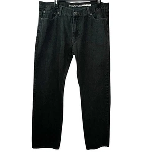 Structure Premium Denim Jeans Mens 36x34 Black Wash Cotton Relaxed Baggy Y2K - Picture 1 of 10