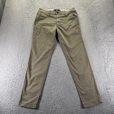 Hollister Pant Mens 30x32 Green Cotton Chino Skinny Stretch Preppy Office Career - Image 1 of 4