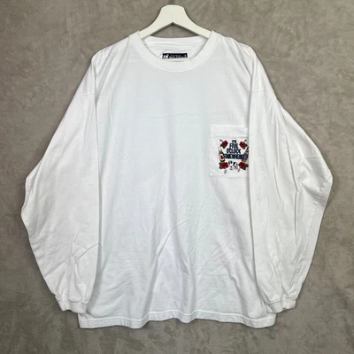 Винтажные большие собаки вышитый карман футболка белый 2XL "Это 5 часов где-то" - Изображение 1 из 4