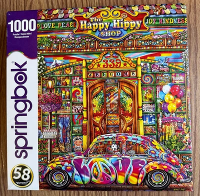 Springbok 1000 Piece " The Happy Hippy Shop "  Jigsaw Puzzle COMPLETE - Image 1 of 3
