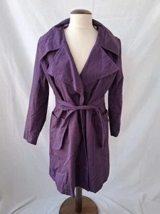 Trench viola mod anni 70 fatto a mano taglia M cappotto primaverile - Foto 1 di 9