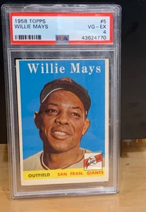 1958 Topps #5 Willie Mays San Francisco Giants PSA 4 en muy buena condición-ex HOF - Imagen 1 de 3