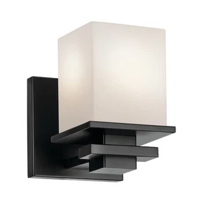 Black One Light Wall Sconce from the Tully Collection - Picture 1 of 6